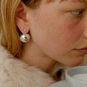 Adorable silver ball earrings